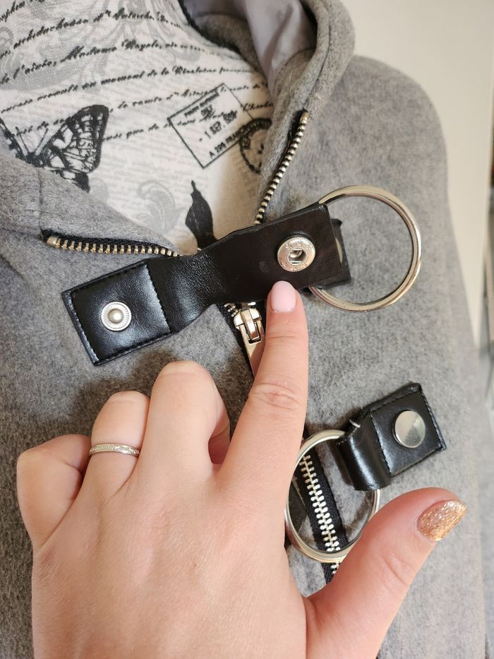 Duffle-Coat Caban Long Gris Jennyfer Taille S ou 36 - photo numéro 3