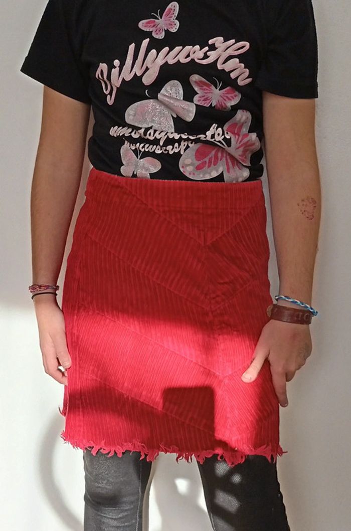 Jupe mi longue velours côtelé 10 ans - photo numéro 2