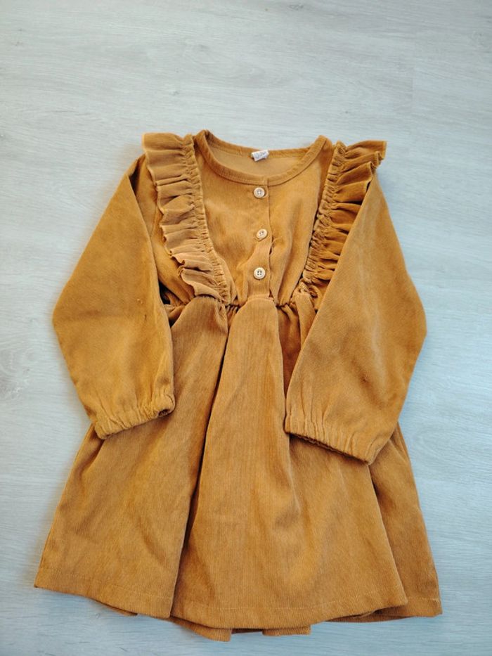 Robe velour moutarde