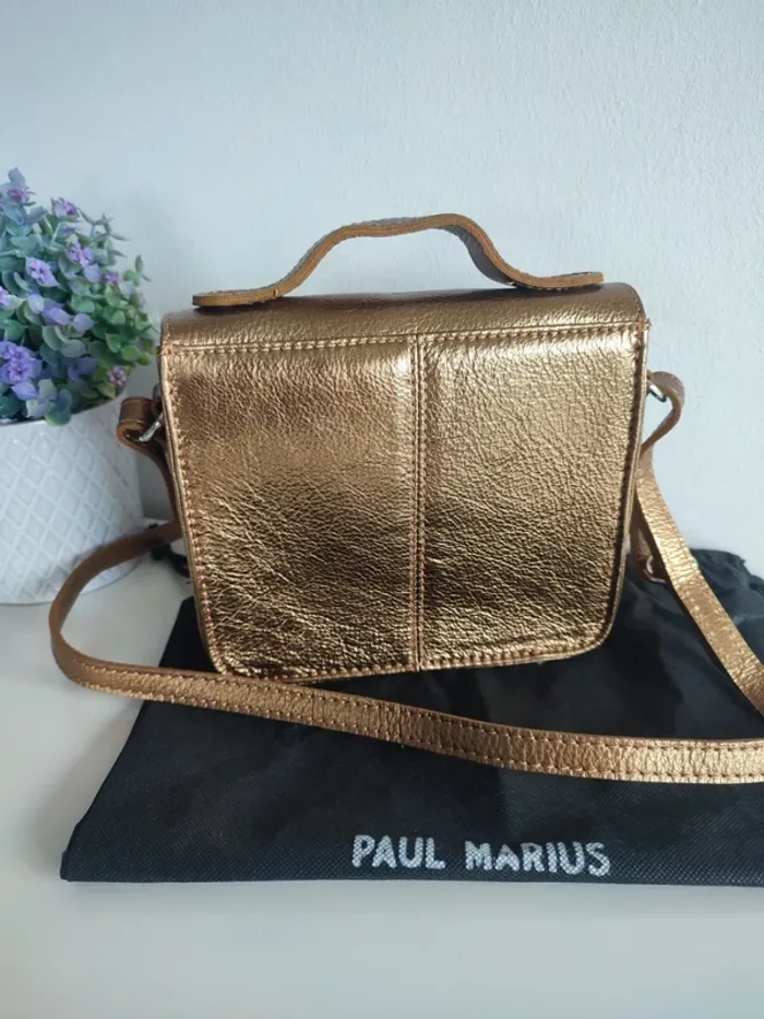 Sac en cuir Mademoiselle Georges XS doré Paul Marius - photo numéro 7