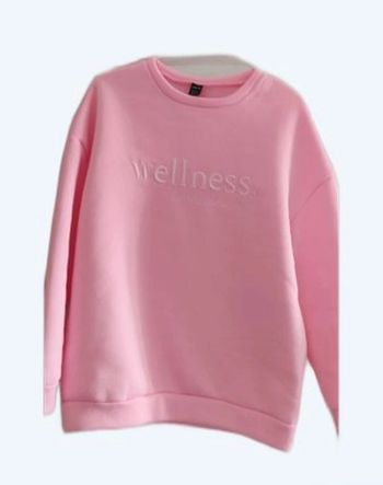 Sweatshirt Oversize rose à broderie Shein