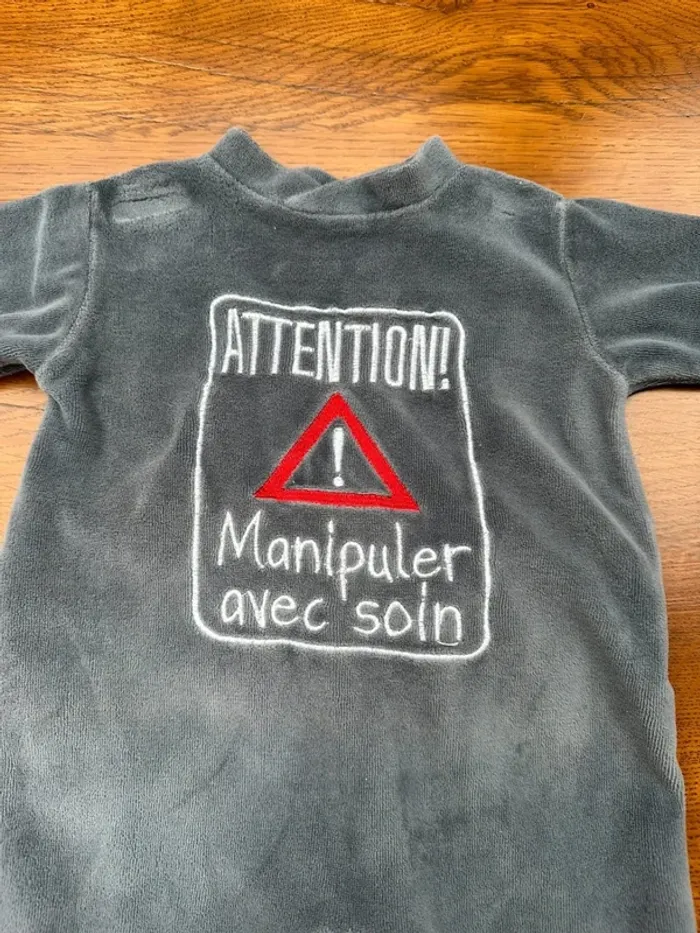 Pyjama gris Picco Mini 3 mois - photo numéro 3
