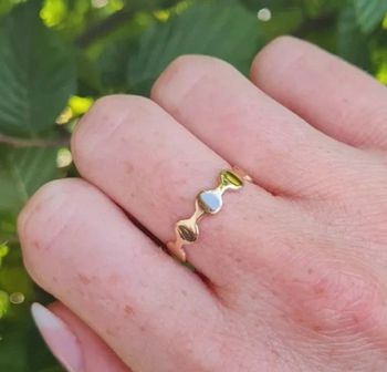 Bague cercle formes géométriques plaqué or taille 60