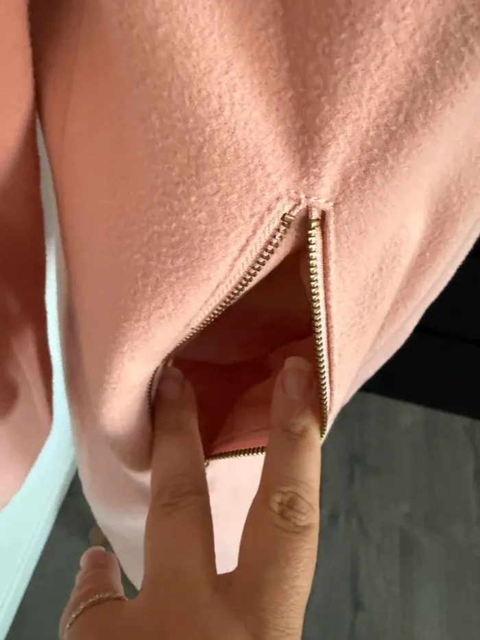 Manteau mi long rose poudré Women Only 38 ou M - photo numéro 5