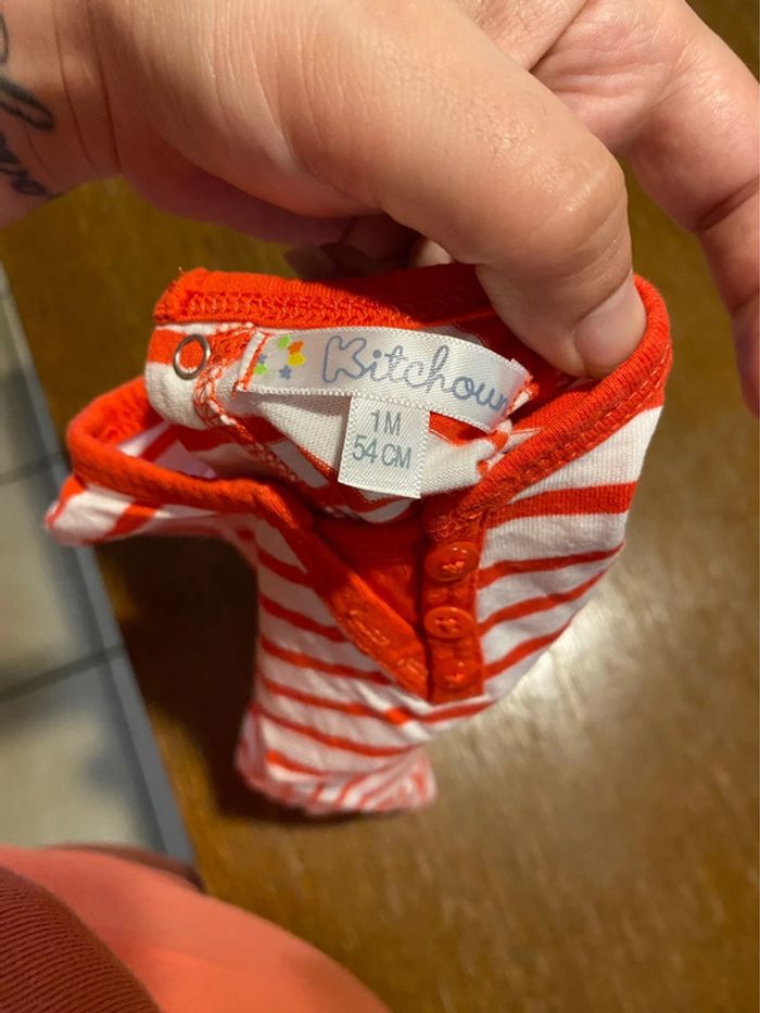 T-shirt manche courte rouge et blanc - photo numéro 2