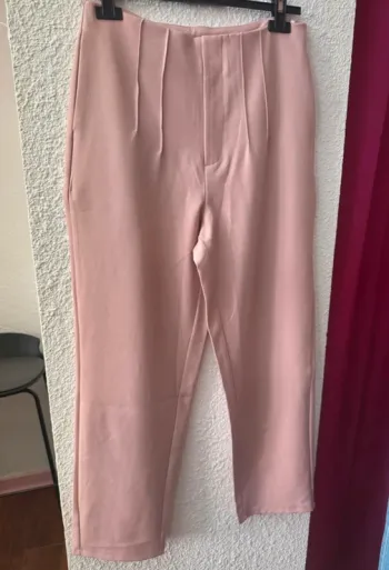 Pantalon cigarette rose