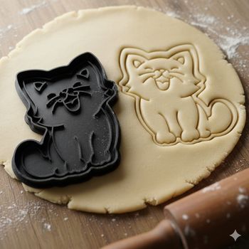 Emporte-pièce chat souriant pour biscuits et pâtisseries maison - 8 cm