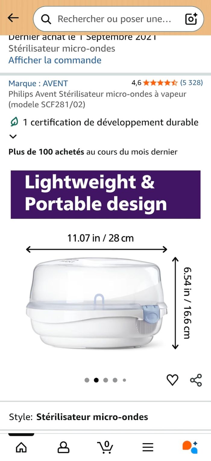 Stérilisateur biberon Philips