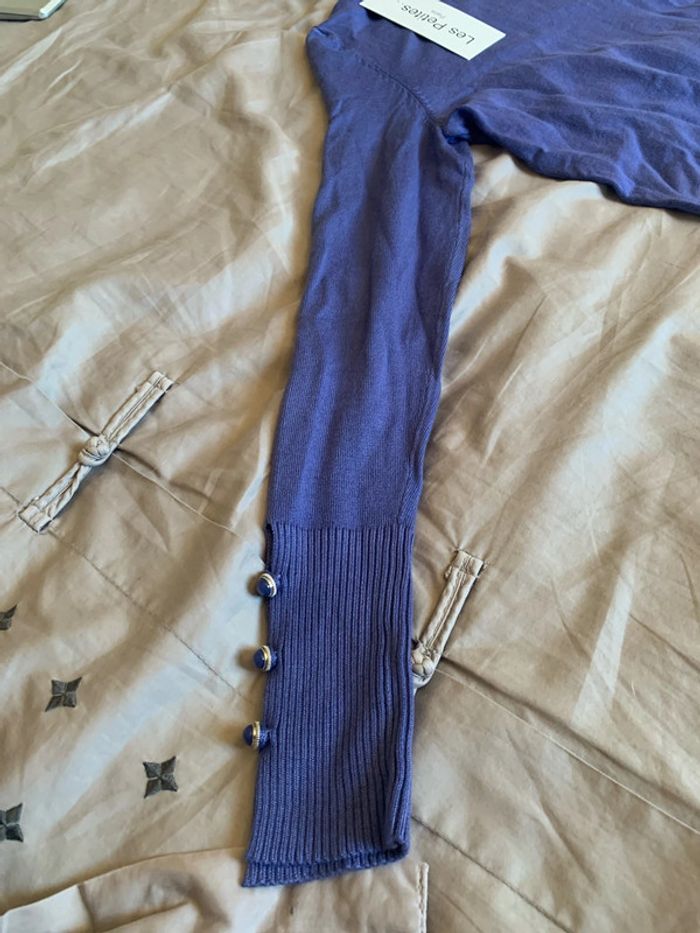 Pull col roulé Les Petites bleu mauve - photo numéro 2