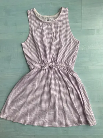 Robe à rayures violet et blanc h&m 7/8ans