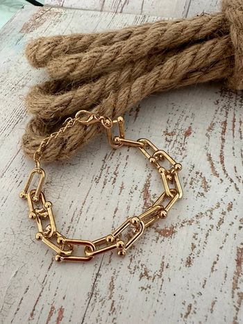 Bracelet maillon U avec chaînette réglable