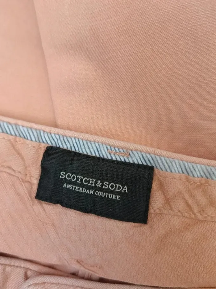 Pants Scotch & Soda coupe droite ,taille haute , lin et coton - photo numéro 10