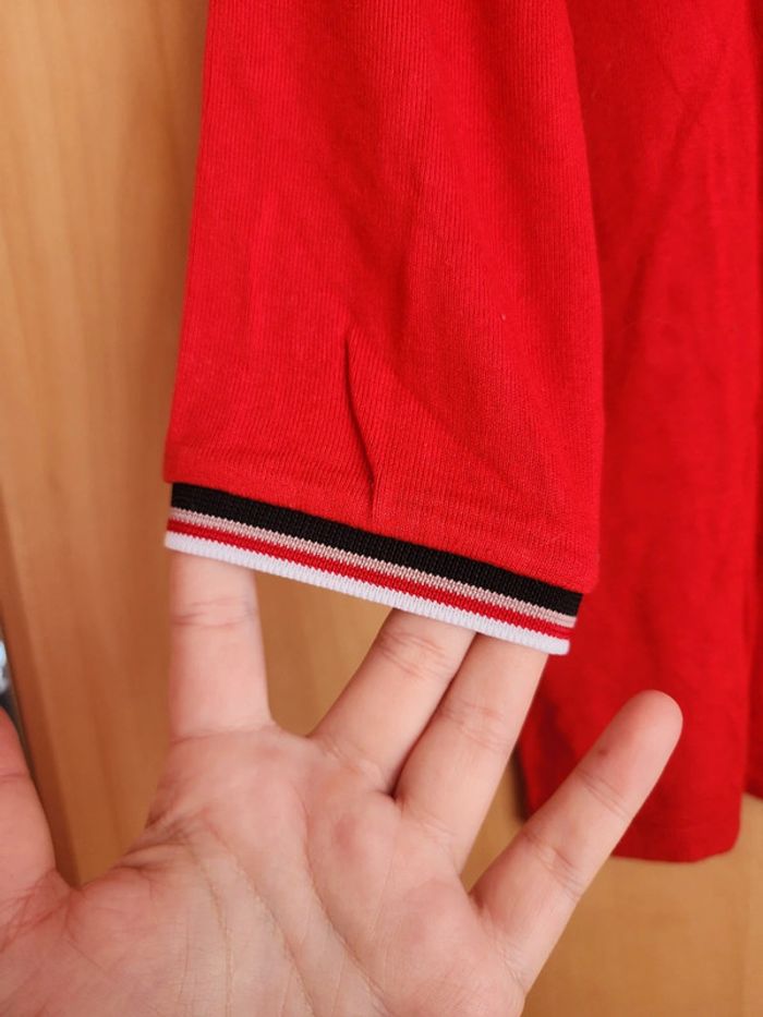 Pull col V rouge et manches 3/4 Grain de Malice T.36/S - photo numéro 5