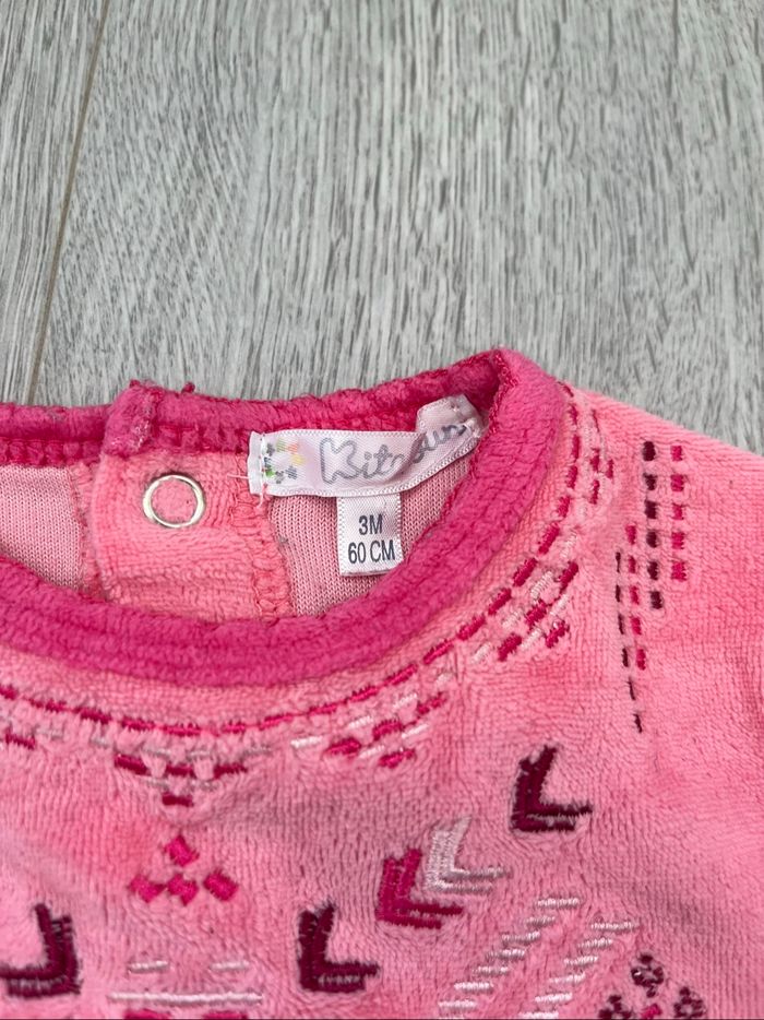 Pyjama rose bébé Kitchoun – 3 mois / 60 cm 🌸 - photo numéro 3