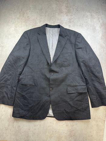 Veste Jacket Costume Hugo Boss Gris rayé Cachemire Taille 54 