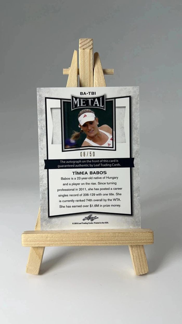 Carte de tennis leaf métal Timea Babos BA-TBI 2016 bleu 27/50 - photo numéro 4