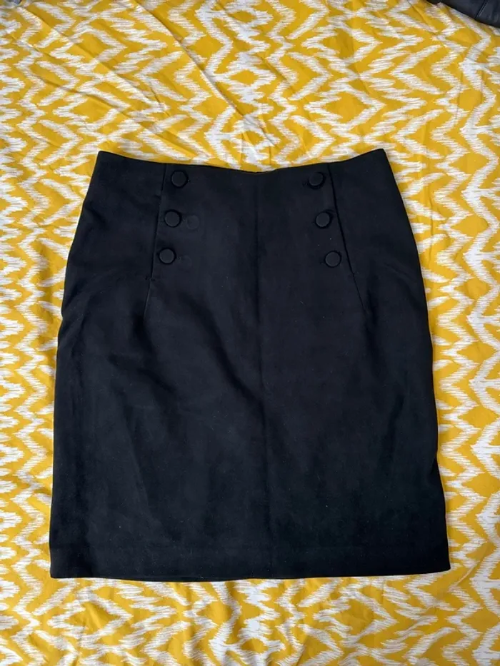 Jupe taille haut en velours
