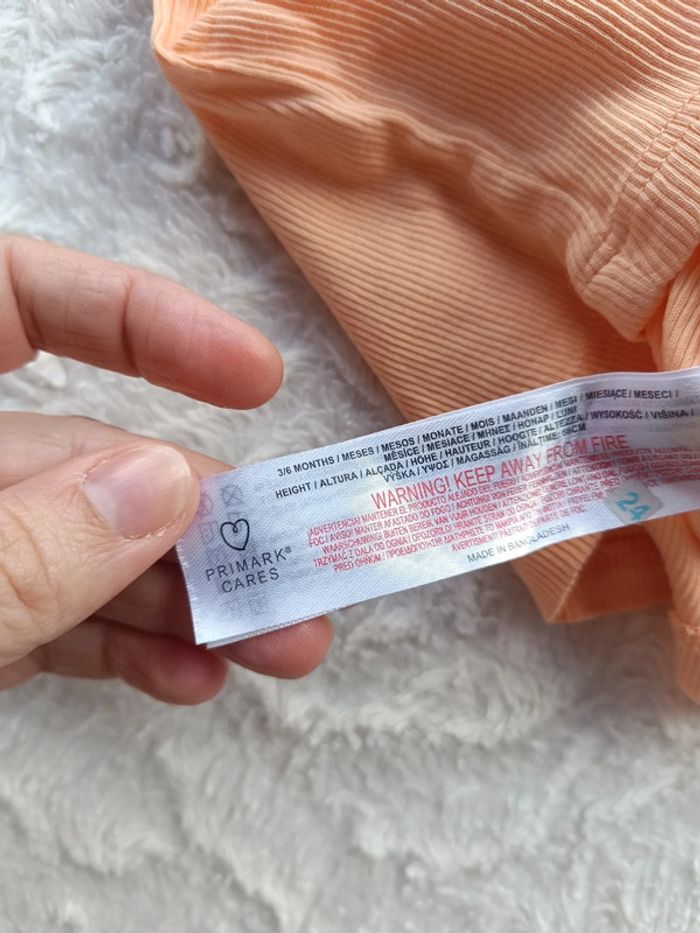 Ensemble été (débardeur+shirt assorti) Fille 3/6 mois Primark 100% coton - photo numéro 7