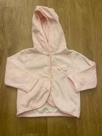 Sweat velours rose bébé 3/6M