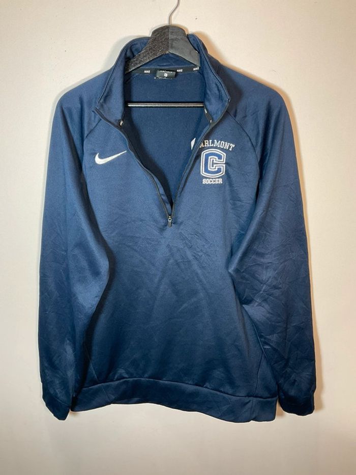 Sweat léger 1/4zip pour homme Nike Carlmont Soccer bleu marine taille L 178 - photo numéro 2