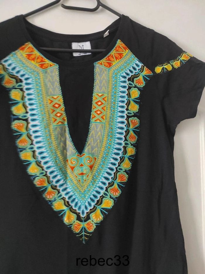 T-shirt imprimé dessin wax M.Burdi - photo numéro 2