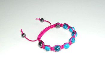 Bracelet shamballa rose et bleu