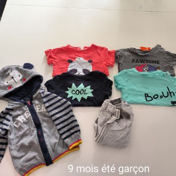 Lot vêtements été garçon 9 mois