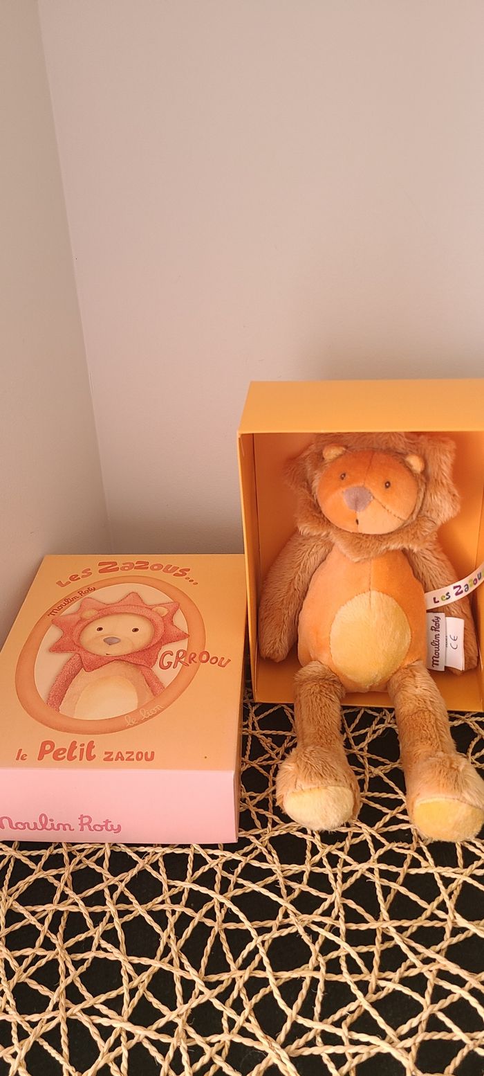 Moulin Roty collection Les Zazous doudou Grou le Lion Jaune Orange Beige - photo numéro 4