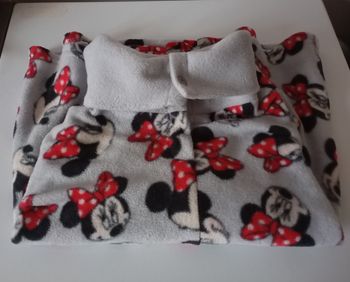 Cape châle . 6 ans . Polyester . Disney Minnie Mouse. Gris clair rouge noir blanc. État neuf .