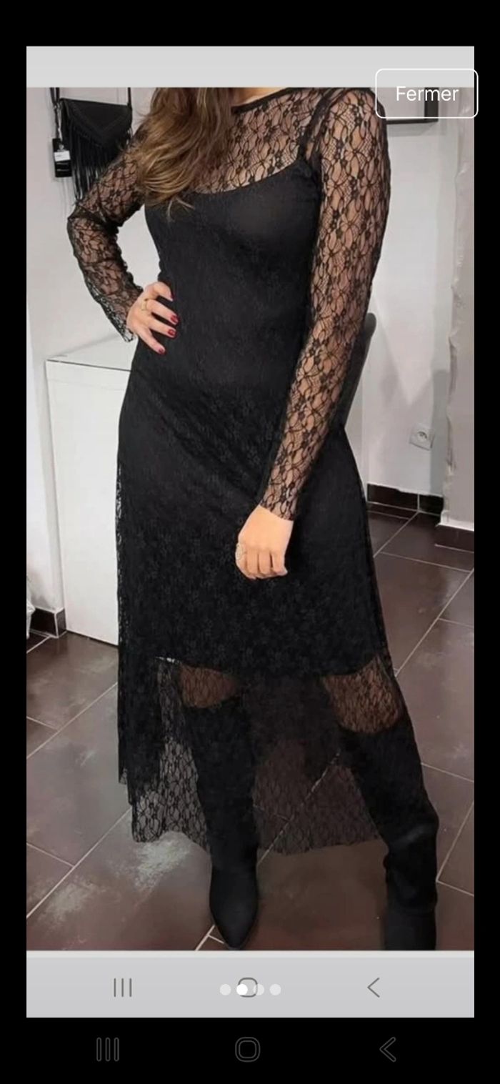 Robe femme dentelle + fond de robe - photo numéro 2