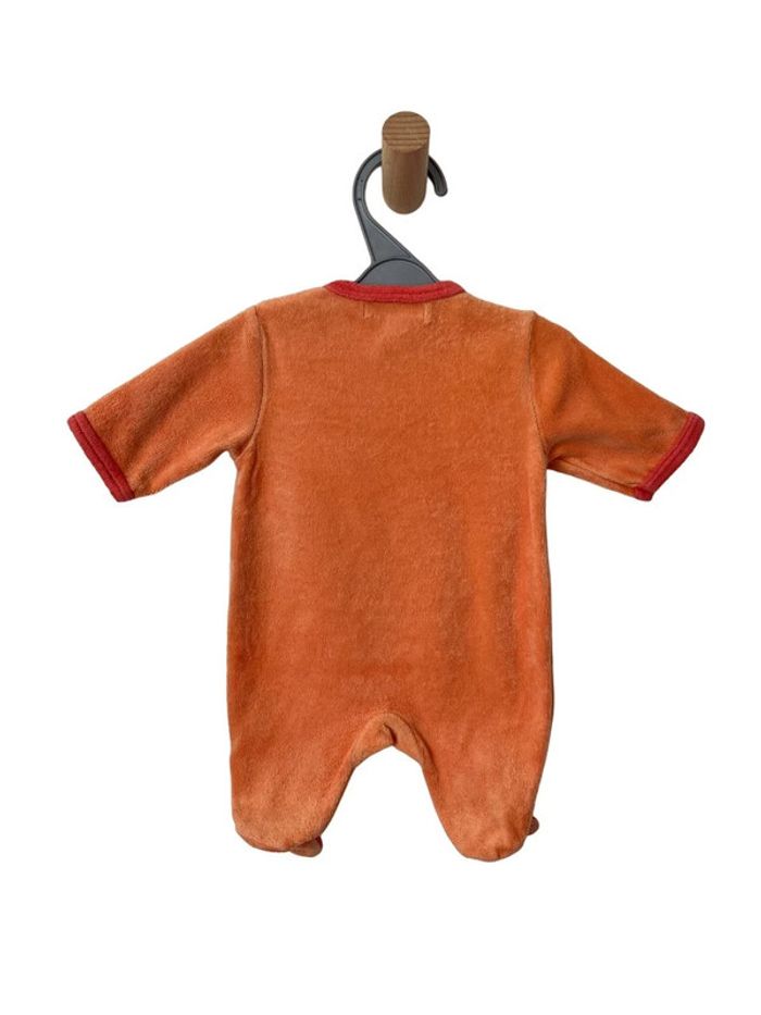 Pyjama (dors-bien) en velours orange - taille naissance - photo numéro 3