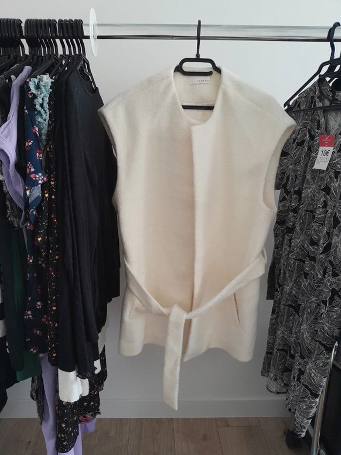 Gilet fourrure sans manches femme L - photo numéro 2