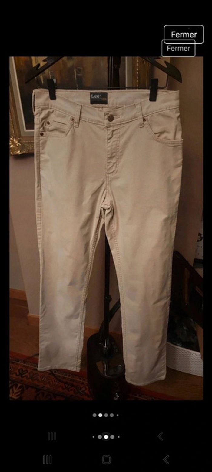 Pantalon coupe jeans beige Homme Lee W30 L34 - photo numéro 6