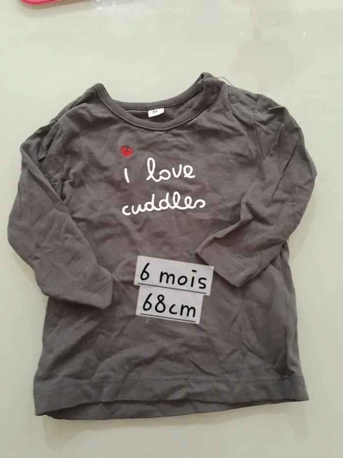 Haut fille gris 6 mois