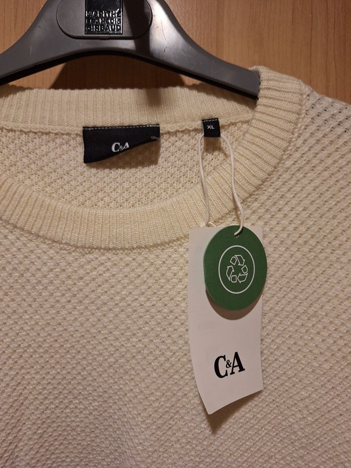 Pull blanc crème neuf C&A XL - photo numéro 2