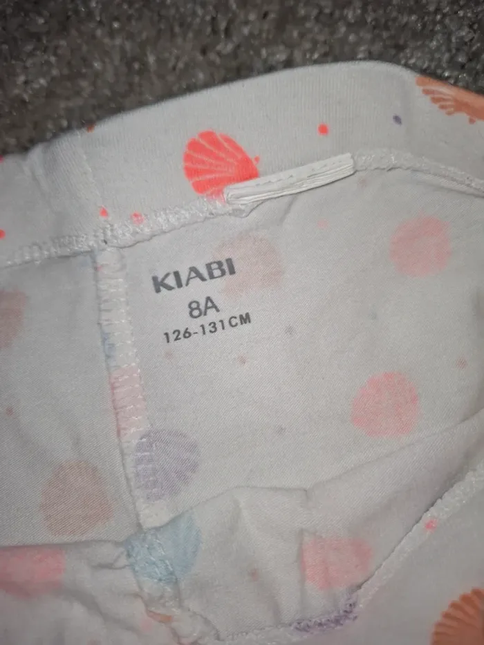 Leggings 3/4 blanc motifs coquillages 8 ans - photo numéro 3