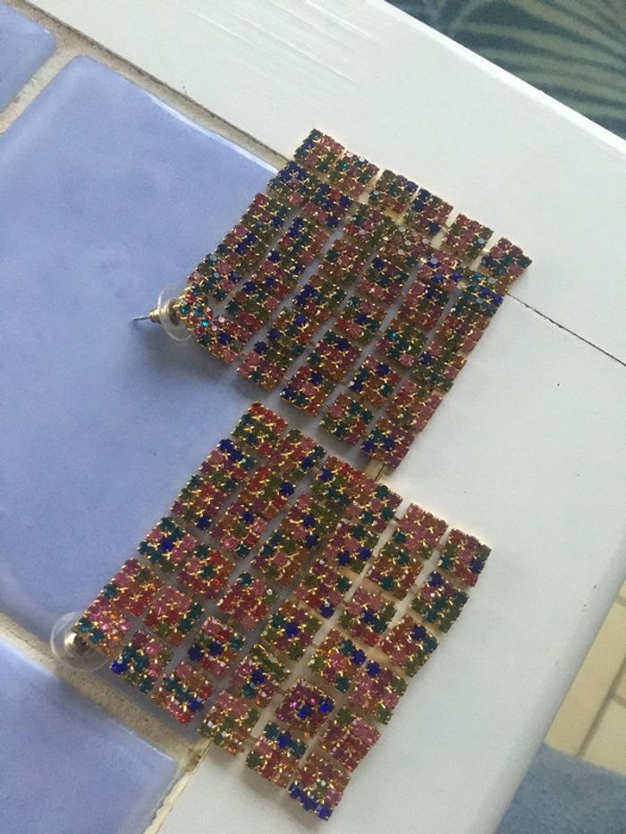 Boucles d’oreilles multicolores - photo numéro 2