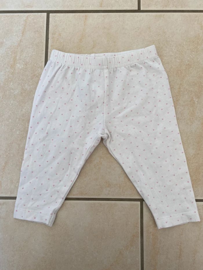 legging à petits coeur rose 6 mois fille