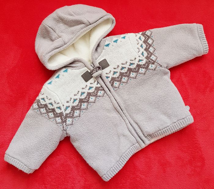 💙 Gilet fourré à capuche - Obaibi - 3 mois 💙