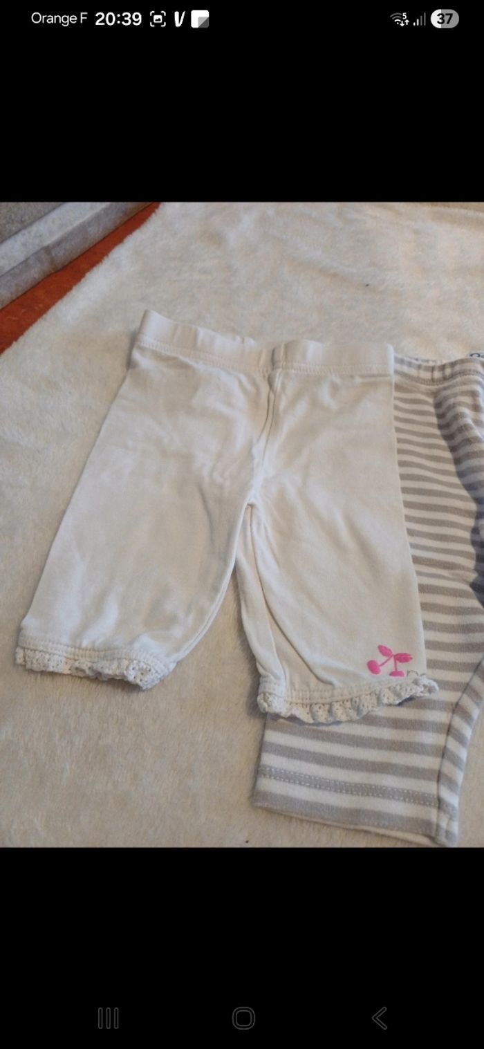 Lot de 2 leggings bébé taille 9 mois - photo numéro 3