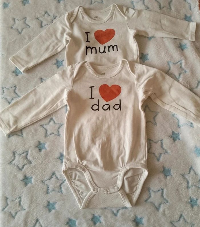 Lot de 2 bodies mum et dad