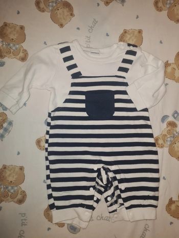 Combinaison pyjama sans pieds bébé 1 à  3 mois