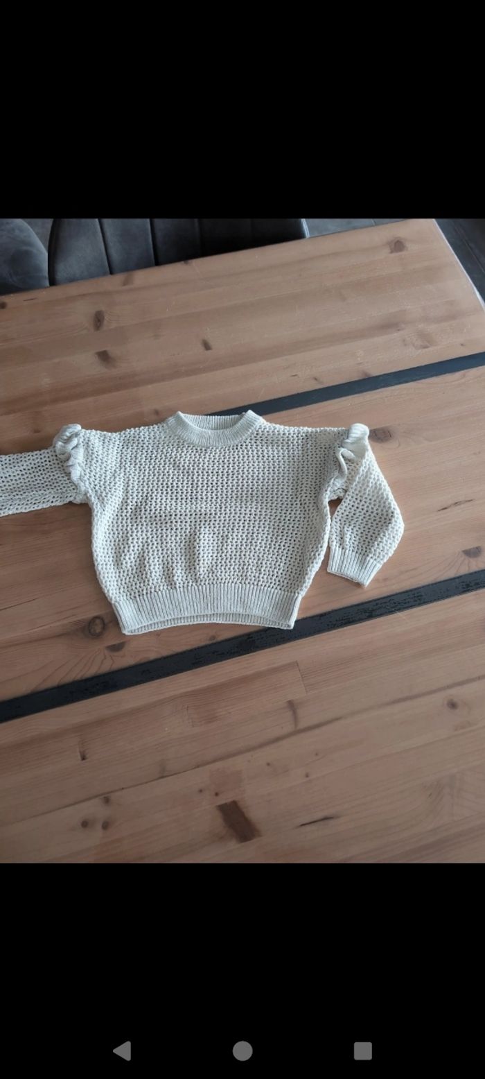Pull ajouré en laine fille 3 ans - photo numéro 2