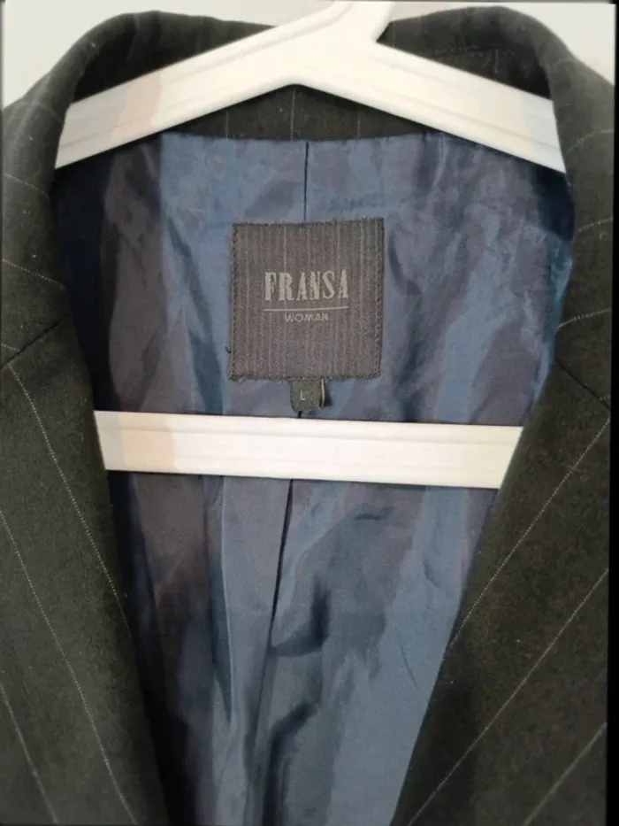 blazer noir à rayures femme fransa Taille large - photo numéro 5