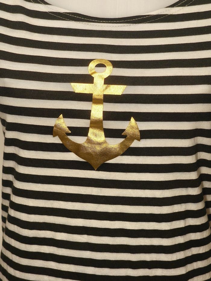 T-shirt Françoise Saget Femme Taille 42/44 noir-blanc - photo numéro 5