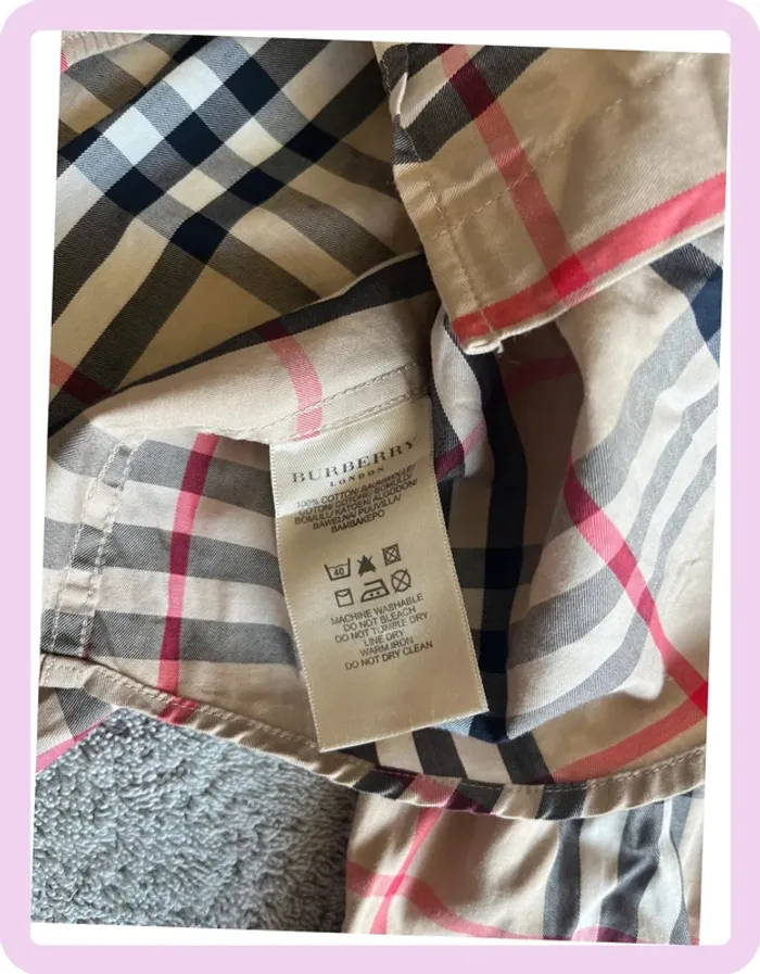 🧥 Chemise Burberry – Taille S – Manches longues beige à carreaux rouge, noir & blanc – Slim Fit 🧥 - photo numéro 6