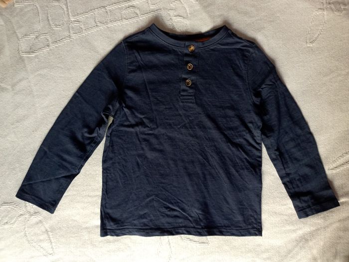 Tee-shirt manches longues bleu marine garçon 5 ans Dpam