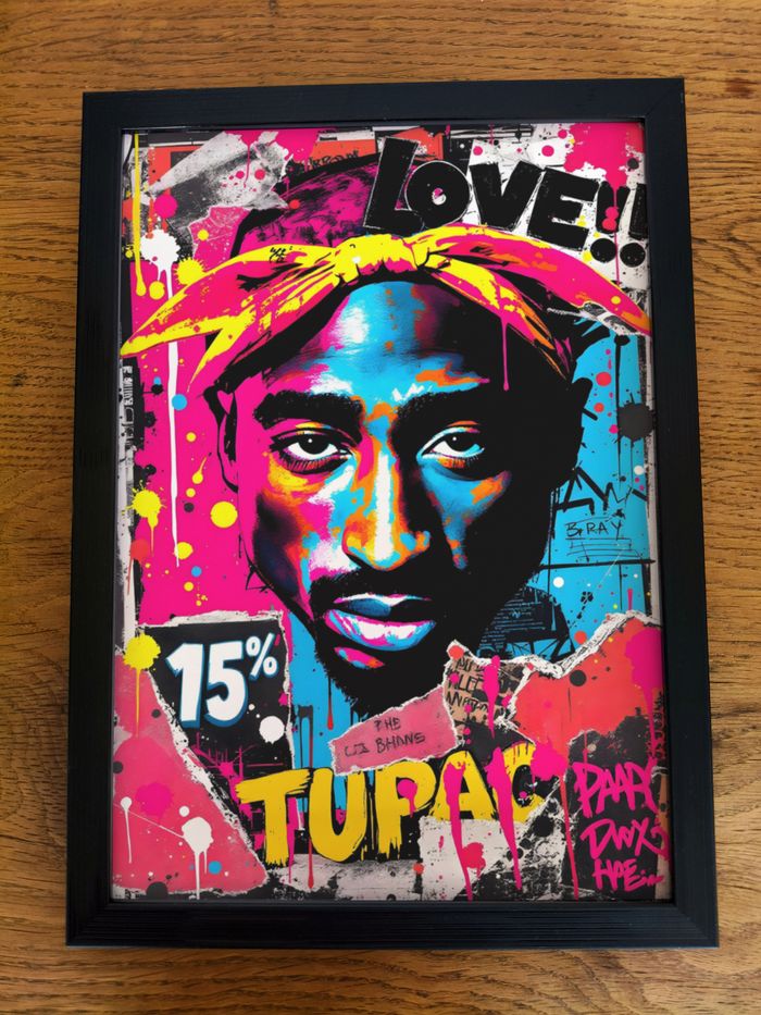 Poster Affiche A4 (21 × 29,7 cm) street art fluo hip-hop – Art mural inspiré de l’univers rap - photo numéro 3