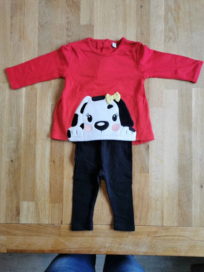 Ensemble tunique ML et legging noir 6 mois