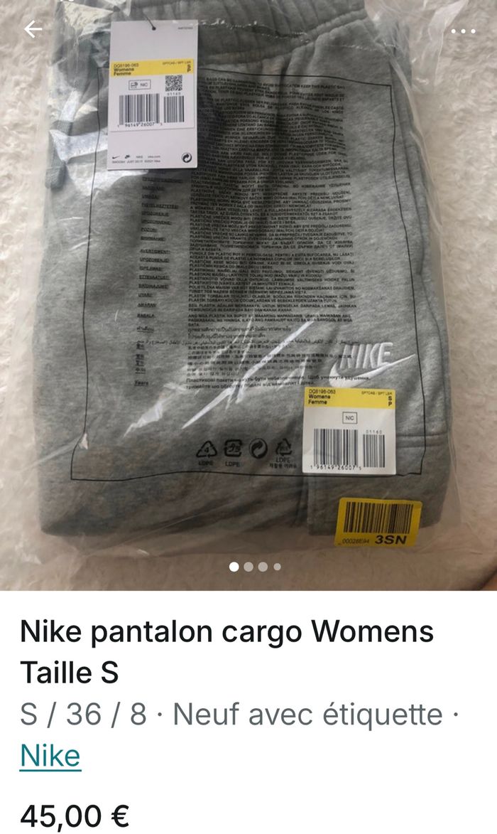 Nike pantalon cargo Womens Taille S